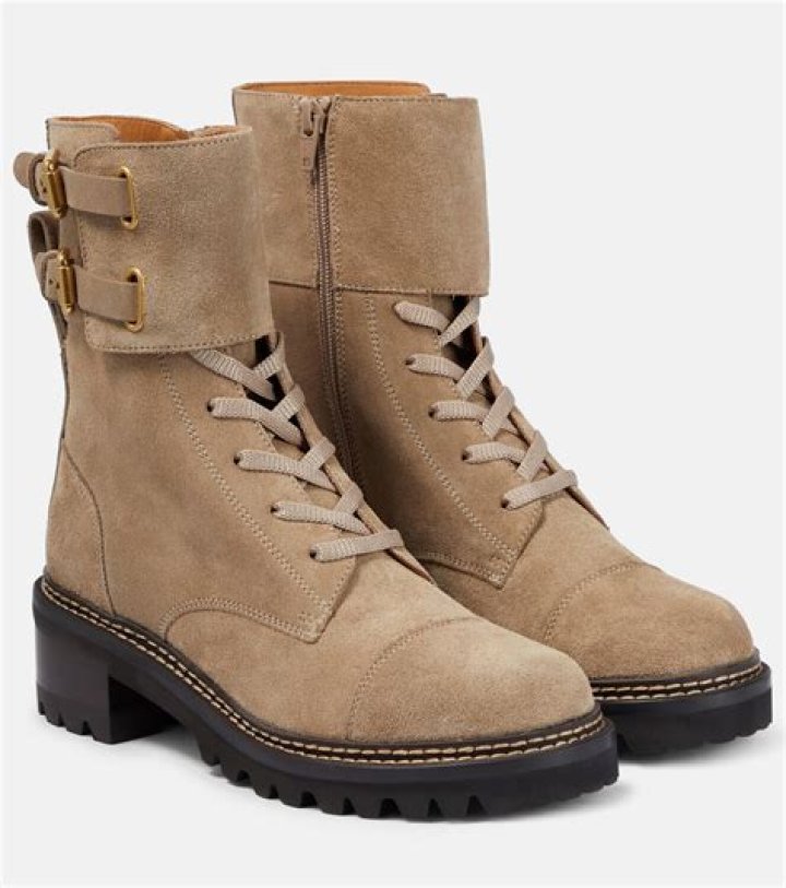 Suede Combat Boots