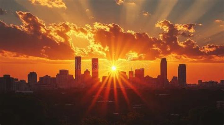 sunrise over the city in Dubai