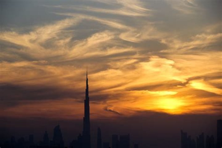 Sunset view of the Burj Al Arab in Dubai
