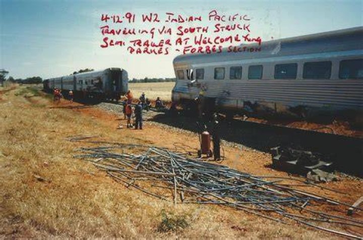 The Indian Pacific travelling past the salt expanse of Lake Hart, north of Woomera, in Australia. Photo / Supplied