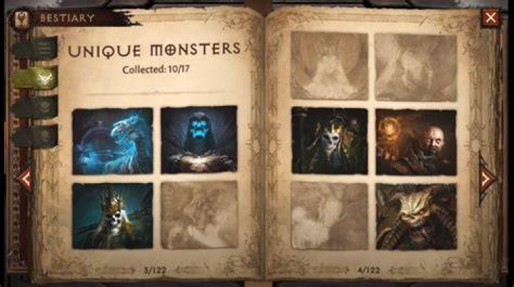 The open Horadric Bestiary in Diablo Immortal