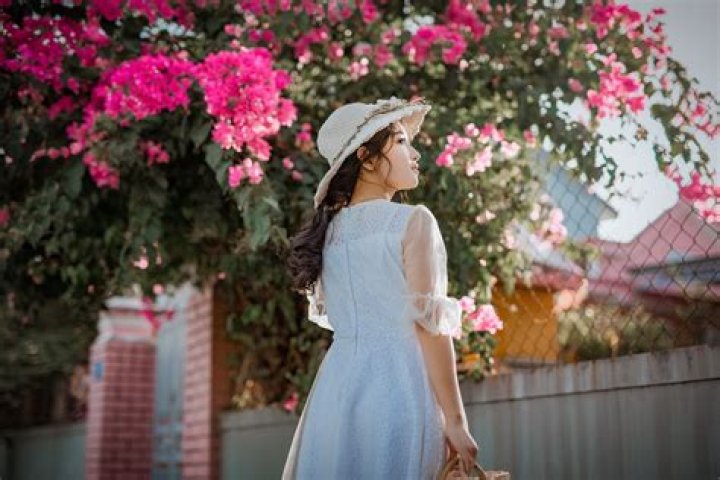 White, Clothing, Pink, Beauty, Botany, Headpiece, Fashion, Headgear, Dress, Hair accessory, 
