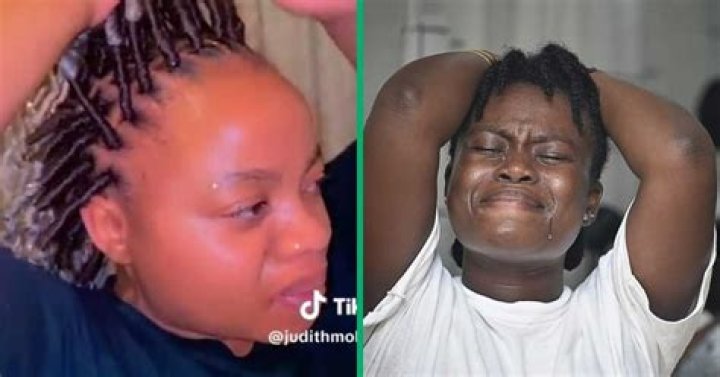 Woman struglged with painful faux locs