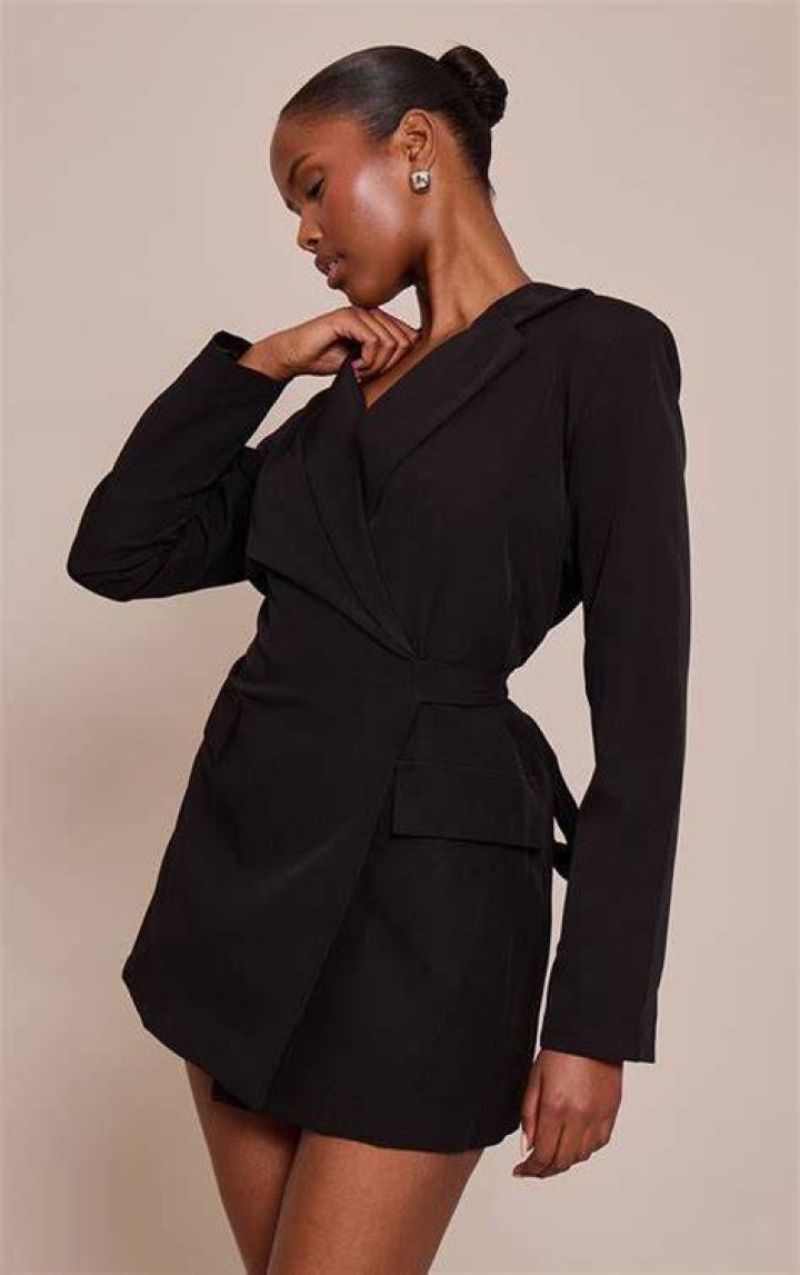 Wrap Tie Blazer Black and Brown